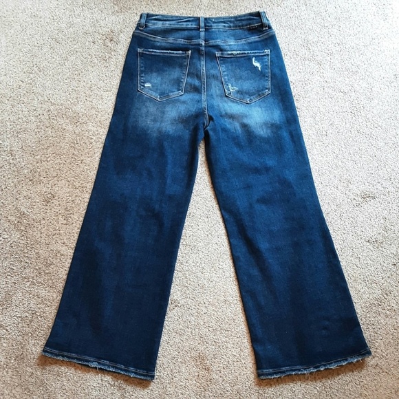 NWT Risen High-Rise Wide-Leg Crop Jeans 9/29 Patched Distressing RDP5716 - Picture 5 of 13